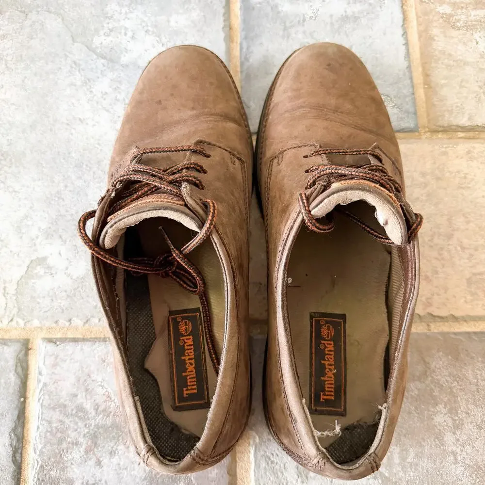 Timberland Men’s Size 10 Brown Leather Oxford Casual Shoes Lace Up